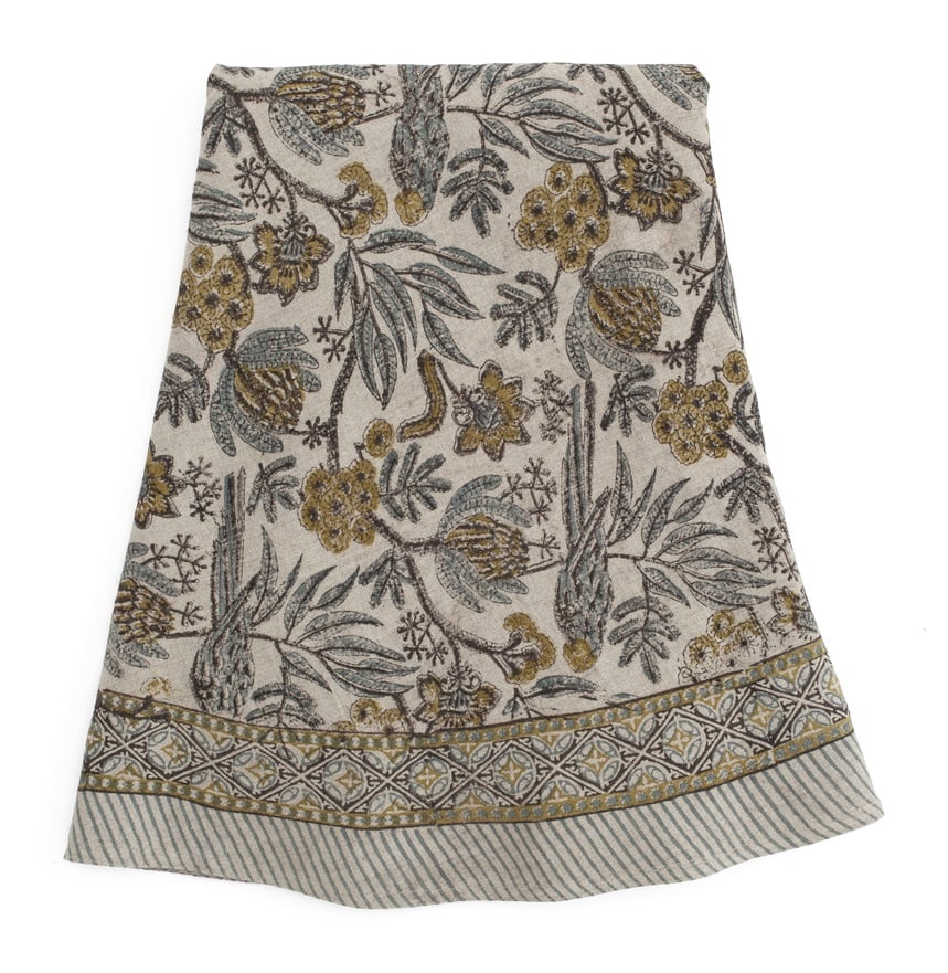 Chamois Rund Linneduk Parrot Blue - 220cm