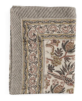 Chamois Linen Tablecloth Parrot Rust