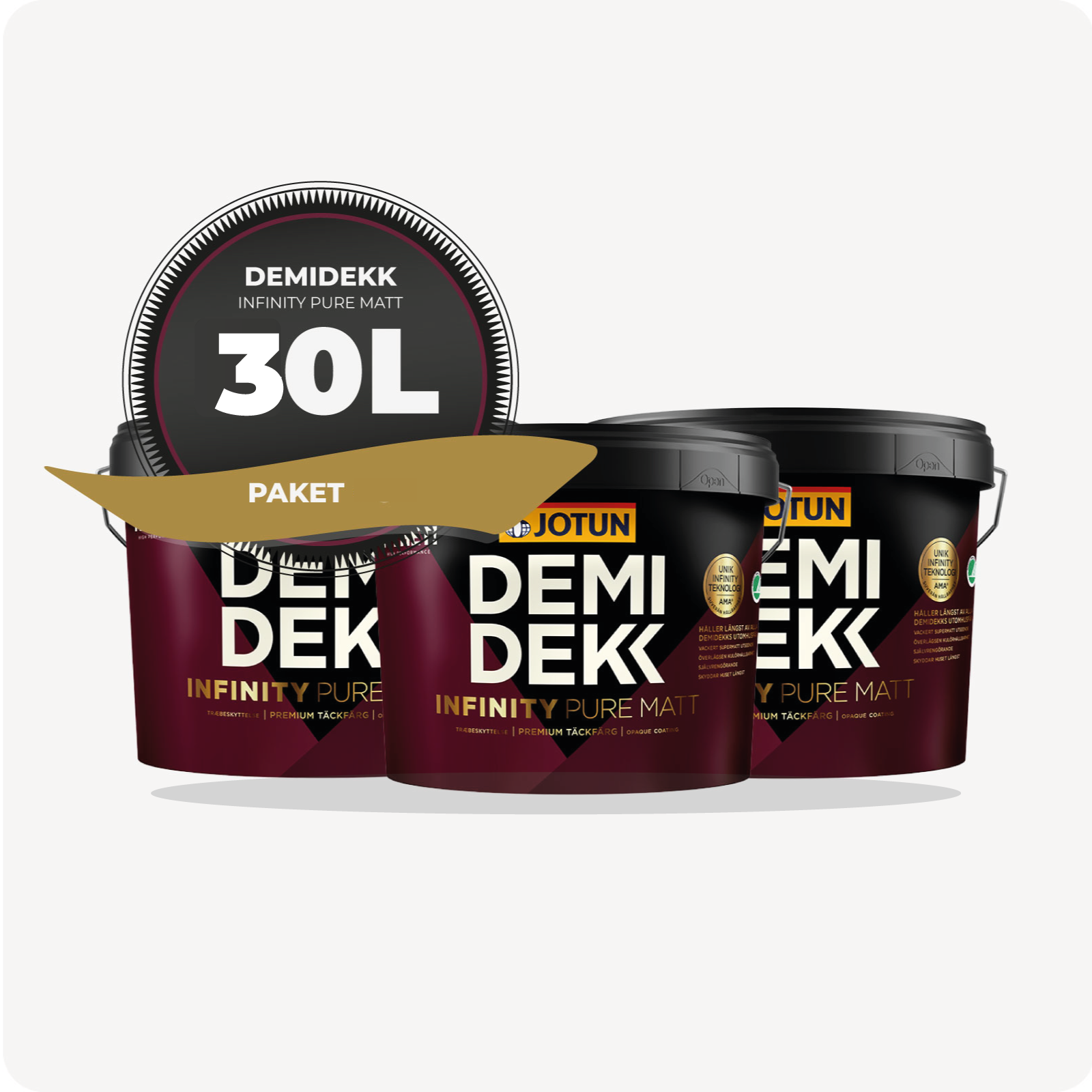 PAKET! FASADFÄRG JOTUN DEMIDEKK INFINITY PURE MATT, 30L