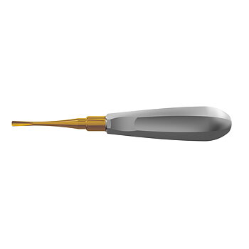 Luxating Elevator Gold, Curved, 4mm