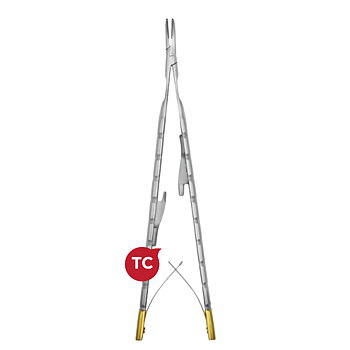 Castroviejo Micro Needle Holder, Barraquer, Curved, 16cm, TC