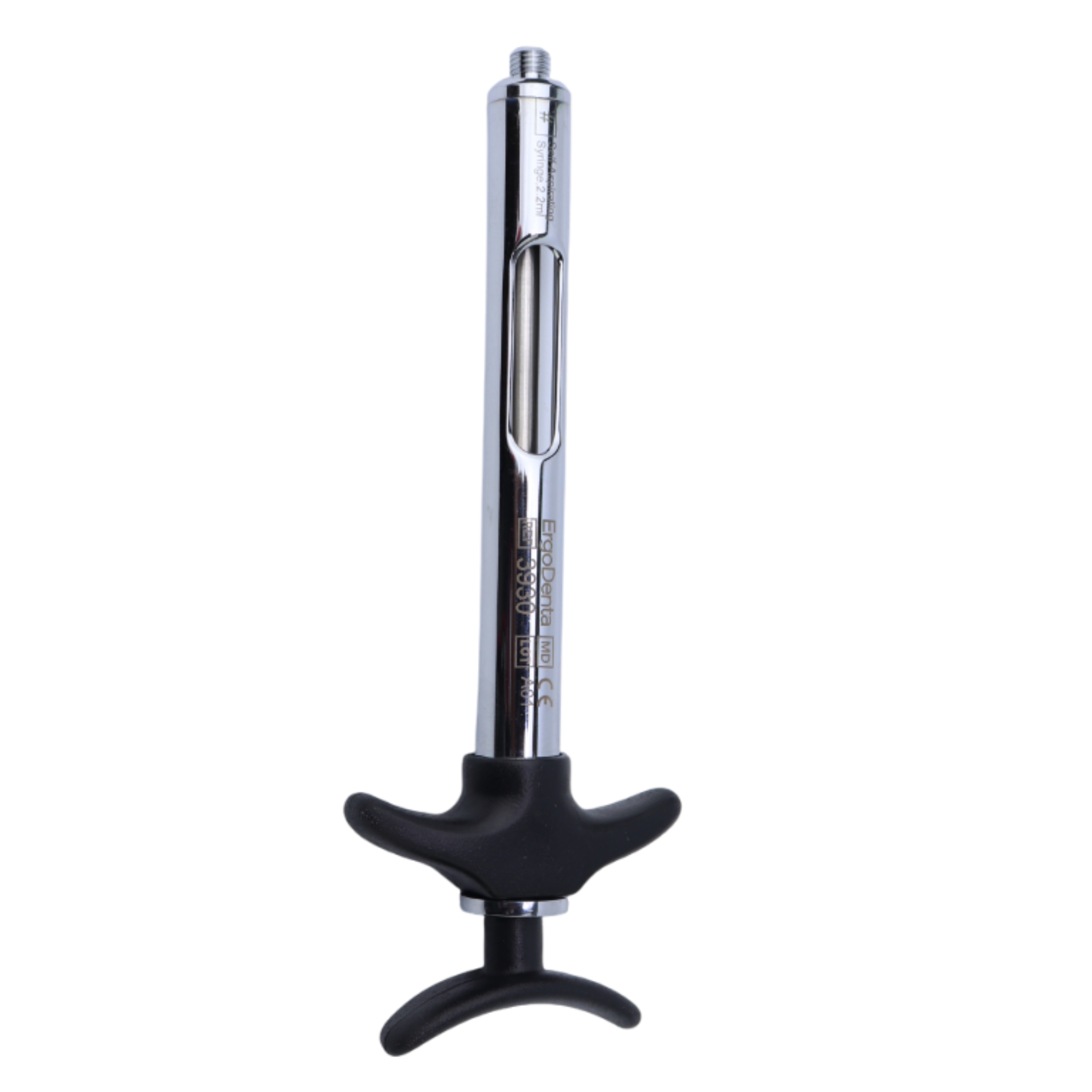 Self Aspirtning Syringe, Plastic and Metal, 2.2 ml,  with Metric Thread