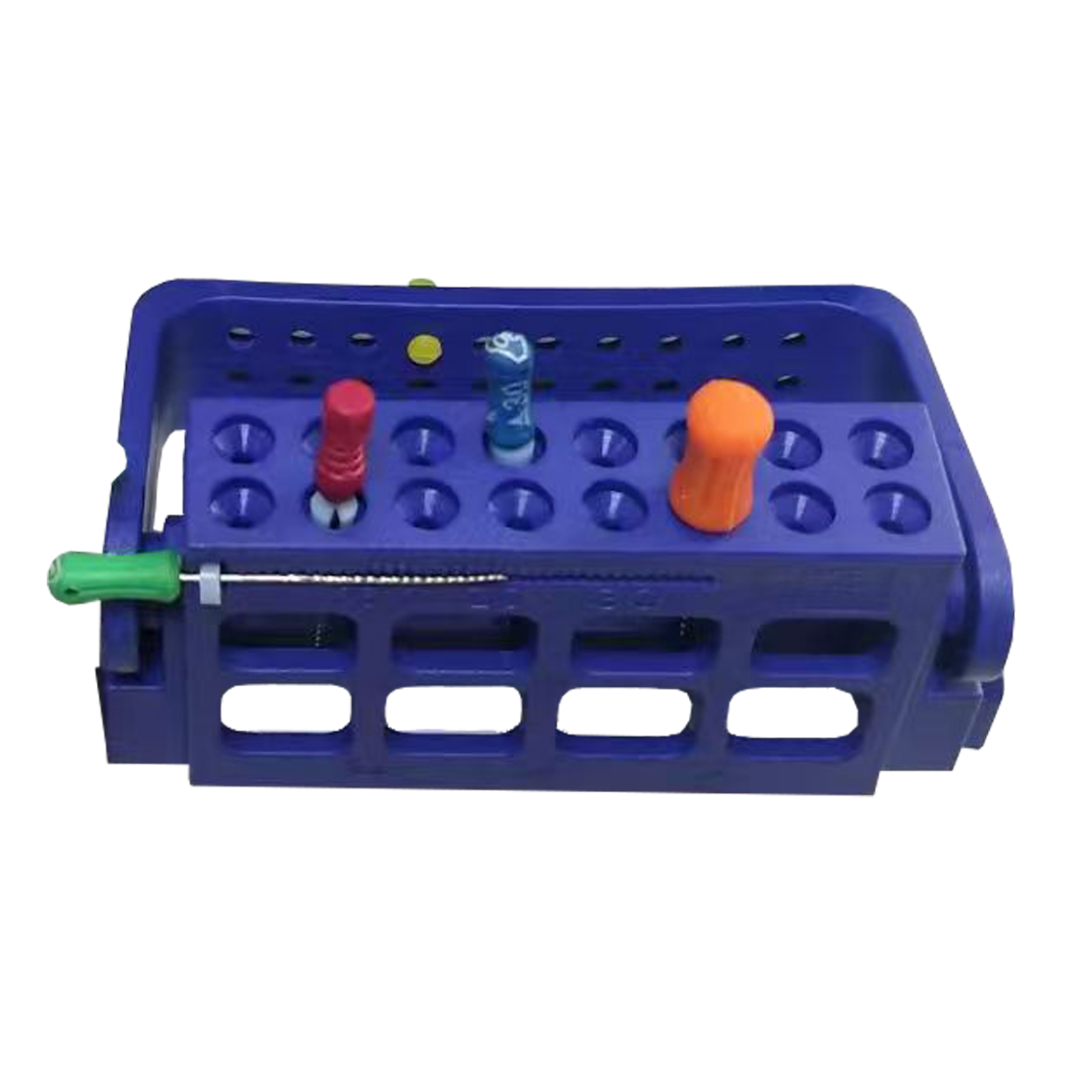 Root Canal File Frame, 16 Holes, Blue