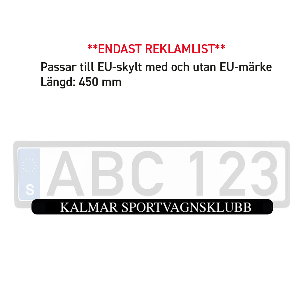 Reklamlist för registreringsskylt (EU)