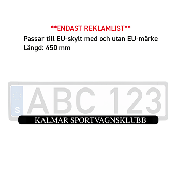 Reklamlist för registreringsskylt (EU)