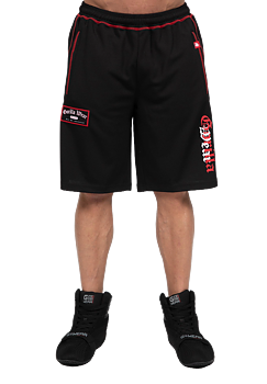 Marlow Mesh Shorts, black/red