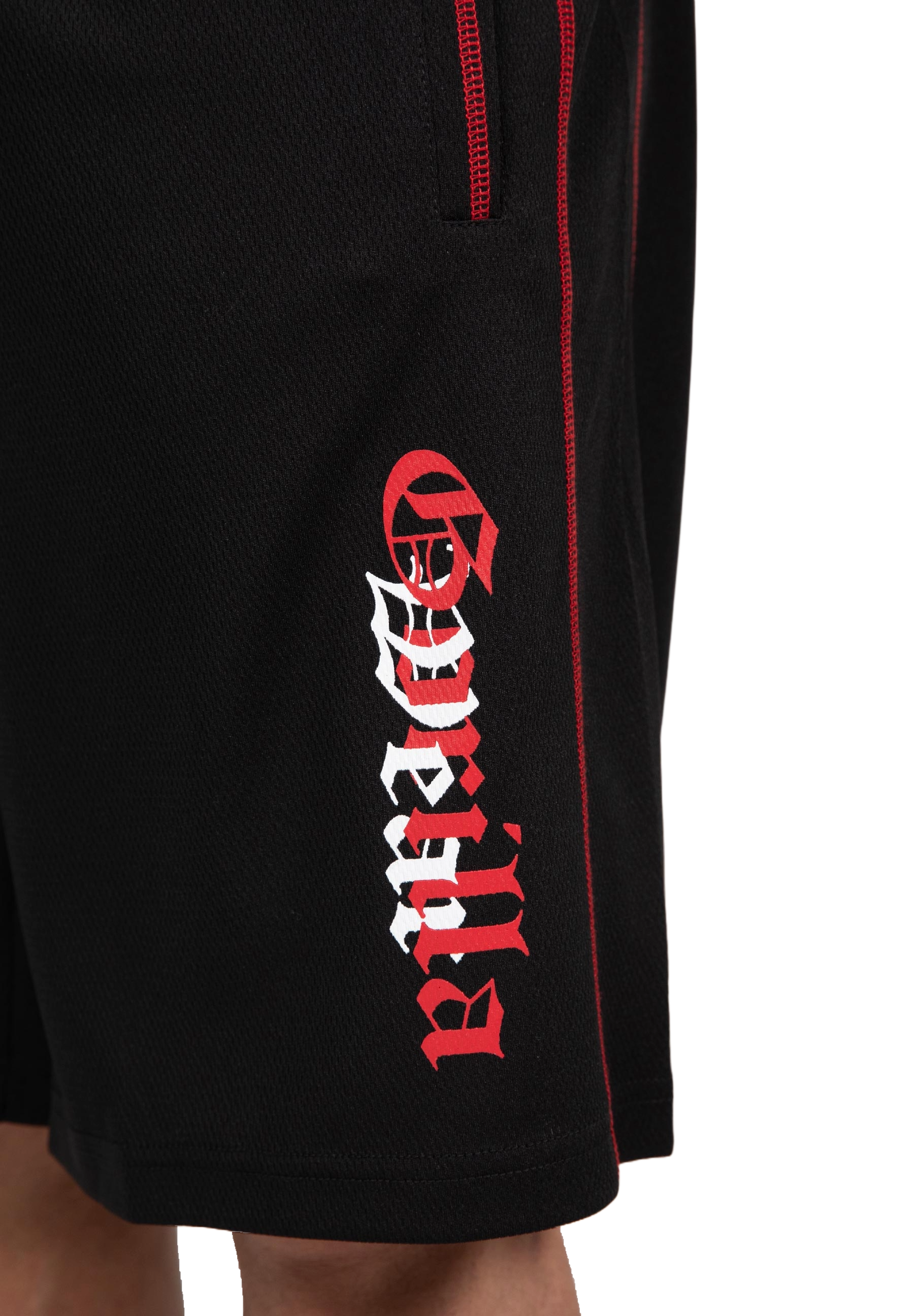 Marlow Mesh Shorts, black/red - 7