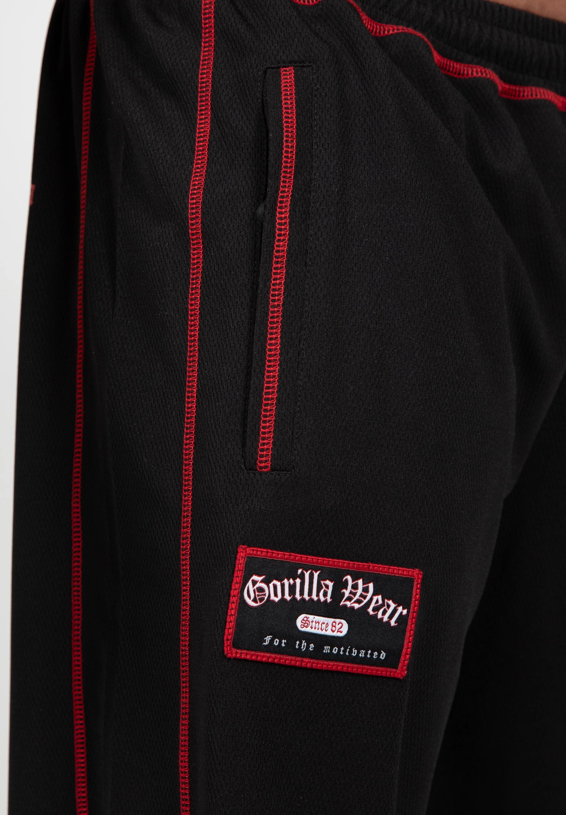Marlow Mesh Shorts, black/red - 4