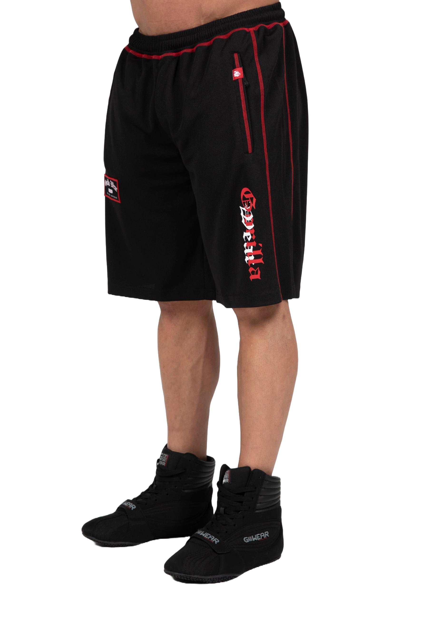 Marlow Mesh Shorts, black/red - 6