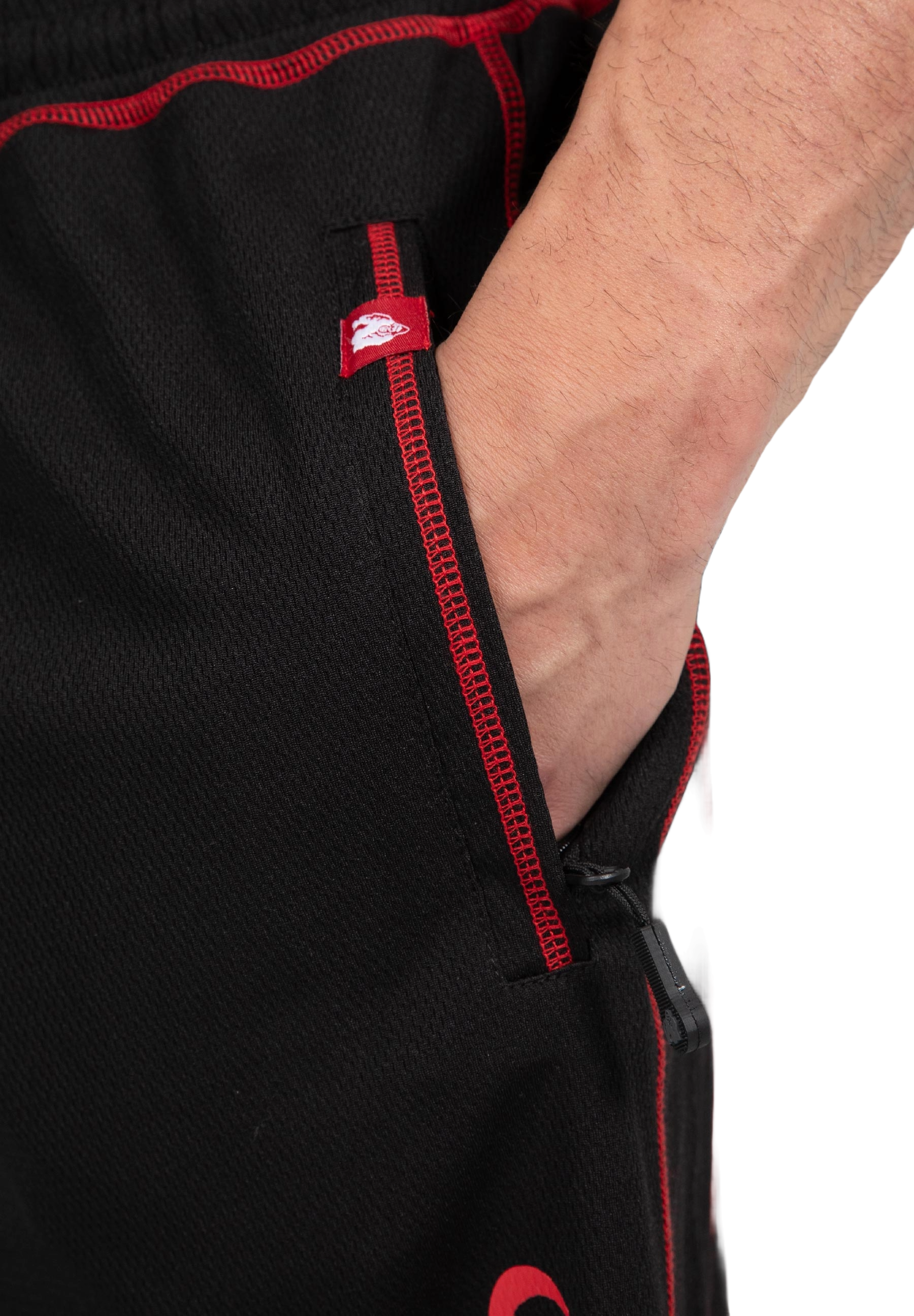 Marlow Mesh Shorts, black/red - 5
