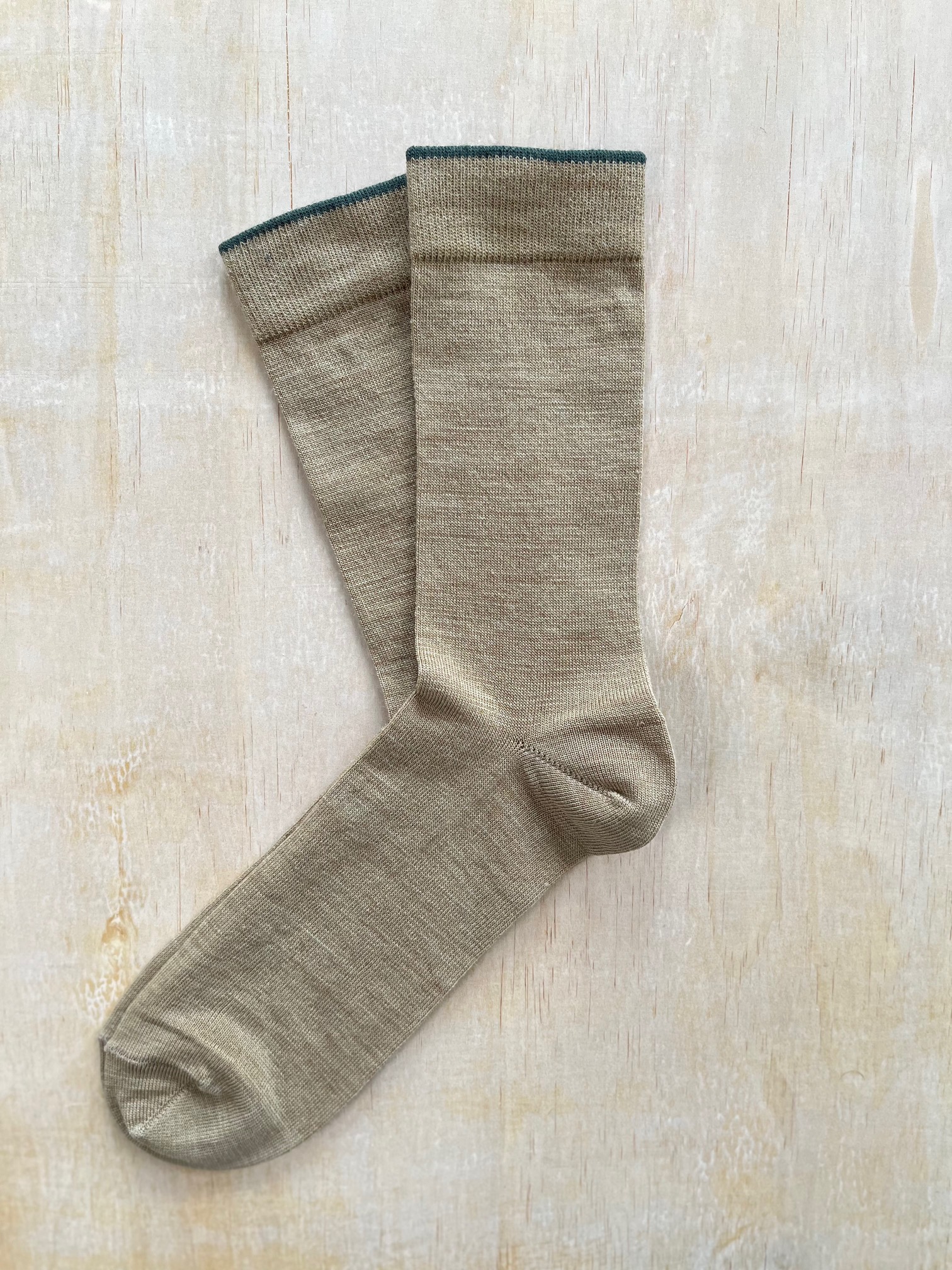 Tunn merinostrumpa Beige - 4