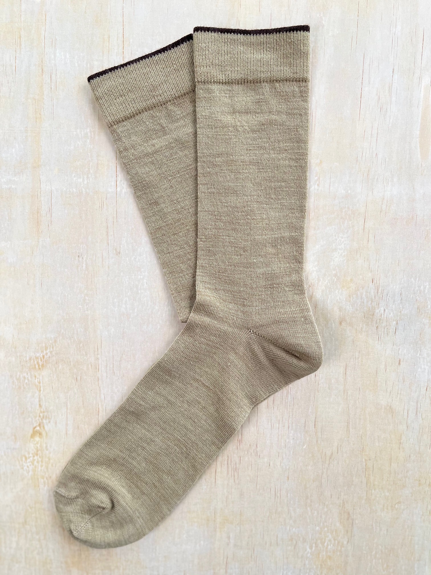 Tunn merinostrumpa Beige - 6