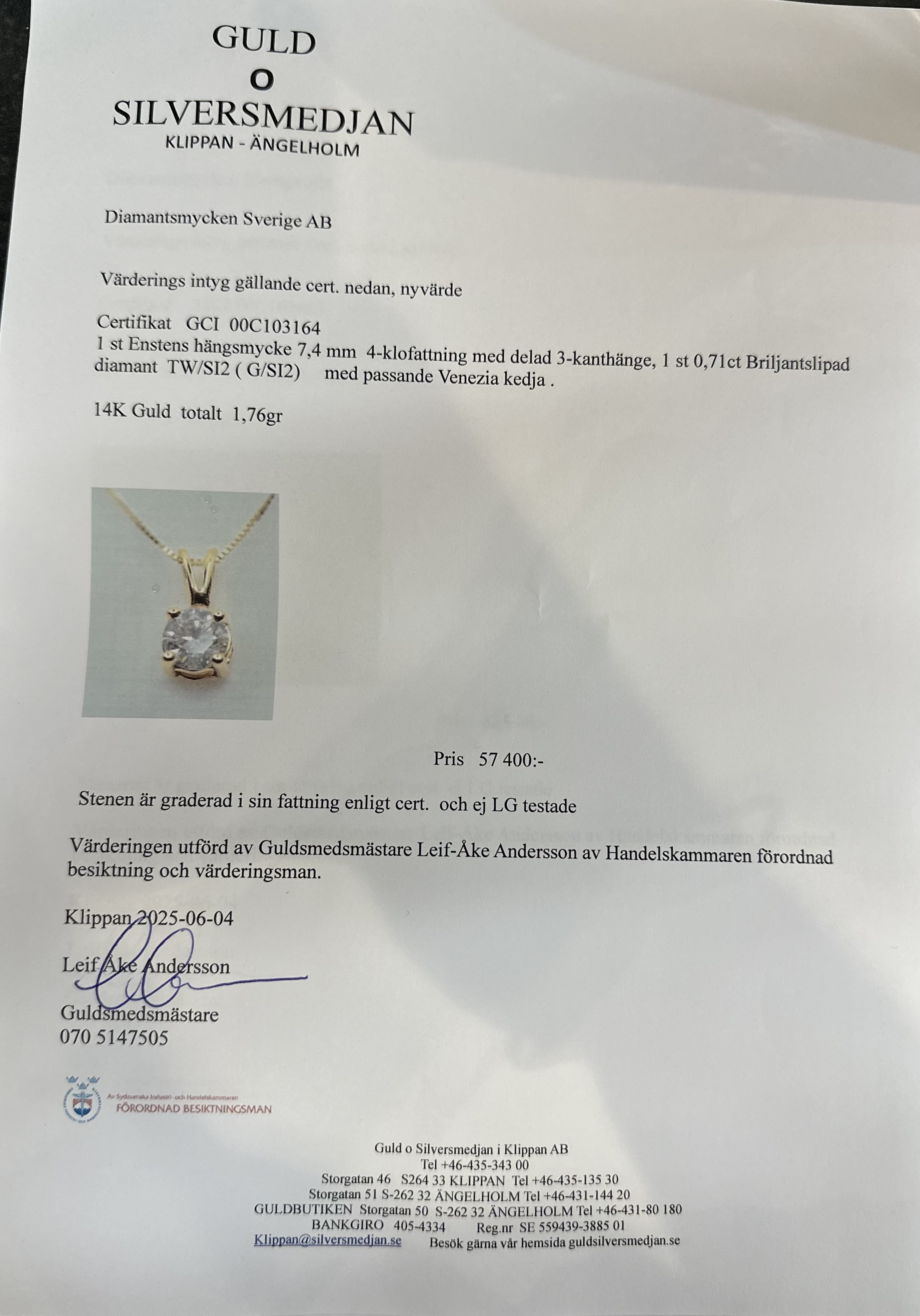 Halsband 0,71ct - 6