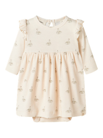 NBFGAVO EGE LS BODY DRESS LIL Pastel Parchment SWAN