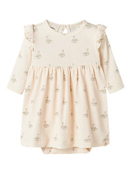 NBFGAVO EGE LS BODY DRESS LIL Pastel Parchment SWAN