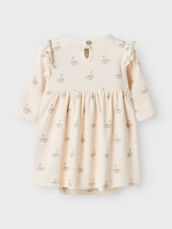 NBFGAVO EGE LS BODY DRESS LIL Pastel Parchment SWAN - 3