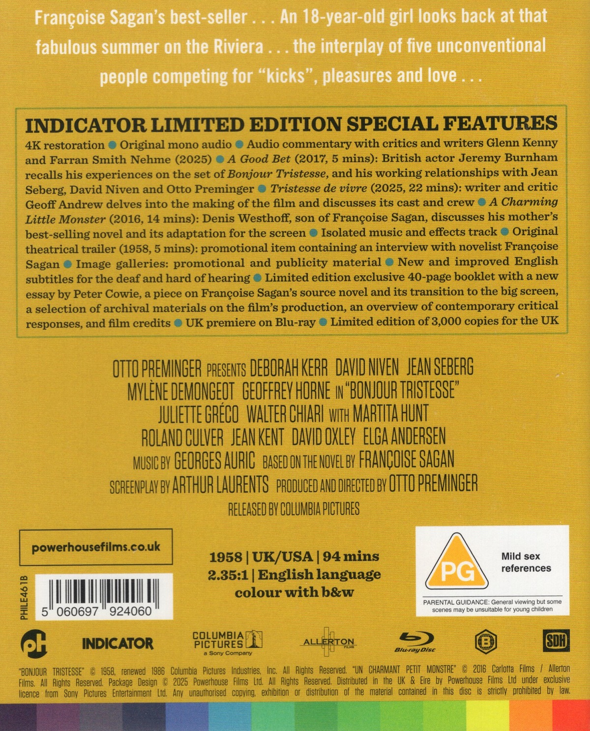 Bonjour Tristesse (Limited Edition) (ej svensk text) (Blu-ray) - 2