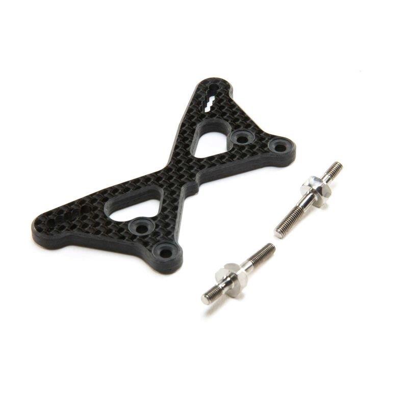 TLR Carbon Front Tower +2mm with Titanium Standoffs: 22 5.0