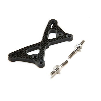 TLR Carbon Front Tower +2mm with Titanium Standoffs: 22 5.0