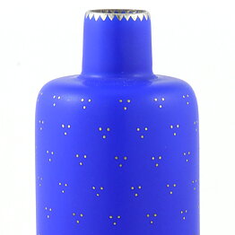 Arthur Percy (Silva 1950s) Blue Bottle Vase with Silver Decor 17 cm