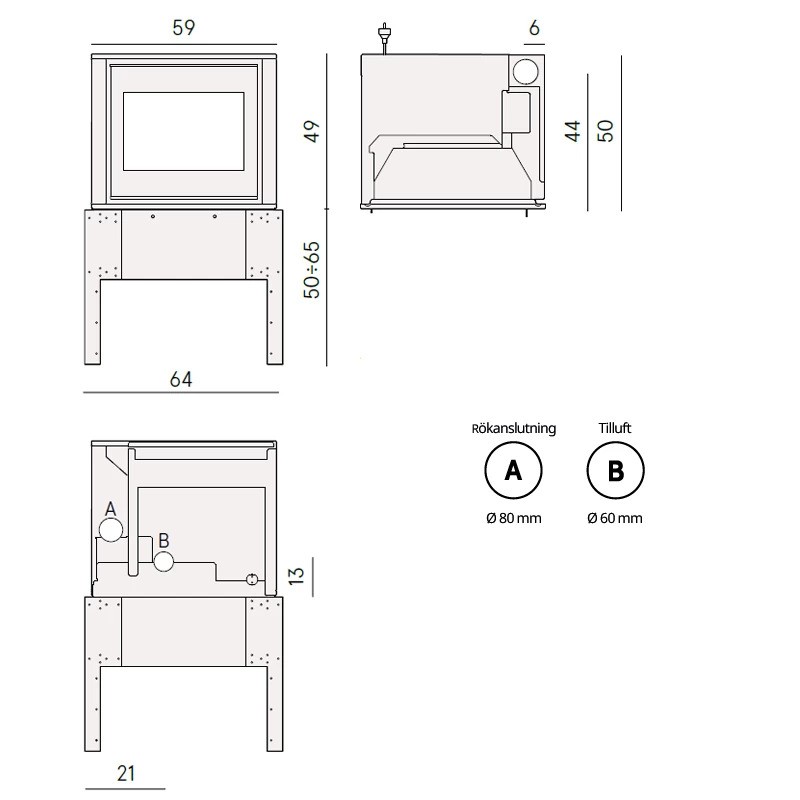 Pelletskamin insats CADEL Ponente 7 kW - 6