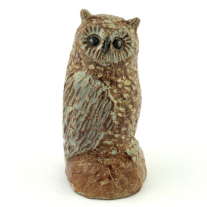 Bengt Wall (1960s) Brown Owl with Relief Decor 13 cm