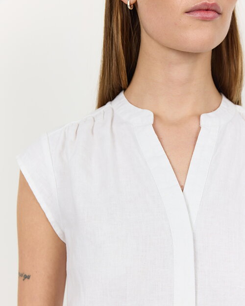 Blus Naja linneblandning offwhite - 5
