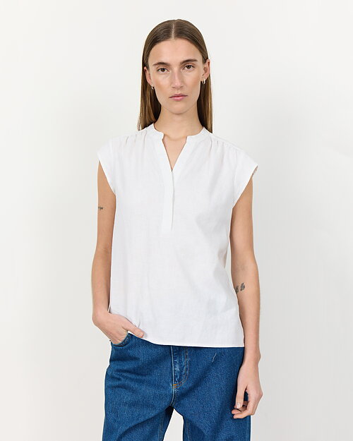 Blus Naja linneblandning offwhite - 2