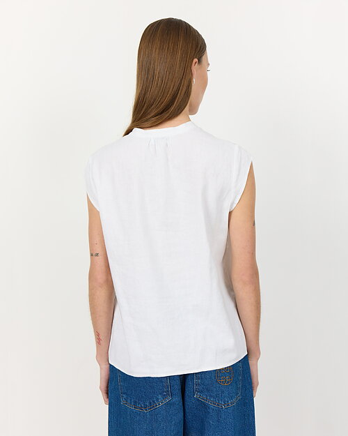 Blus Naja linneblandning offwhite - 4