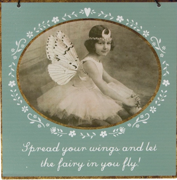Plate sign Garden fairy shabby chic country style - 2