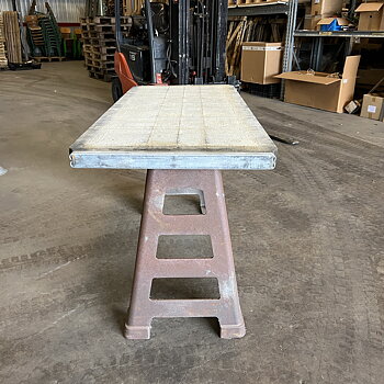 Vintage Planting Table 175 x 65 cm – Cast Iron Legs & Wooden Top from Stone Factory Model 2