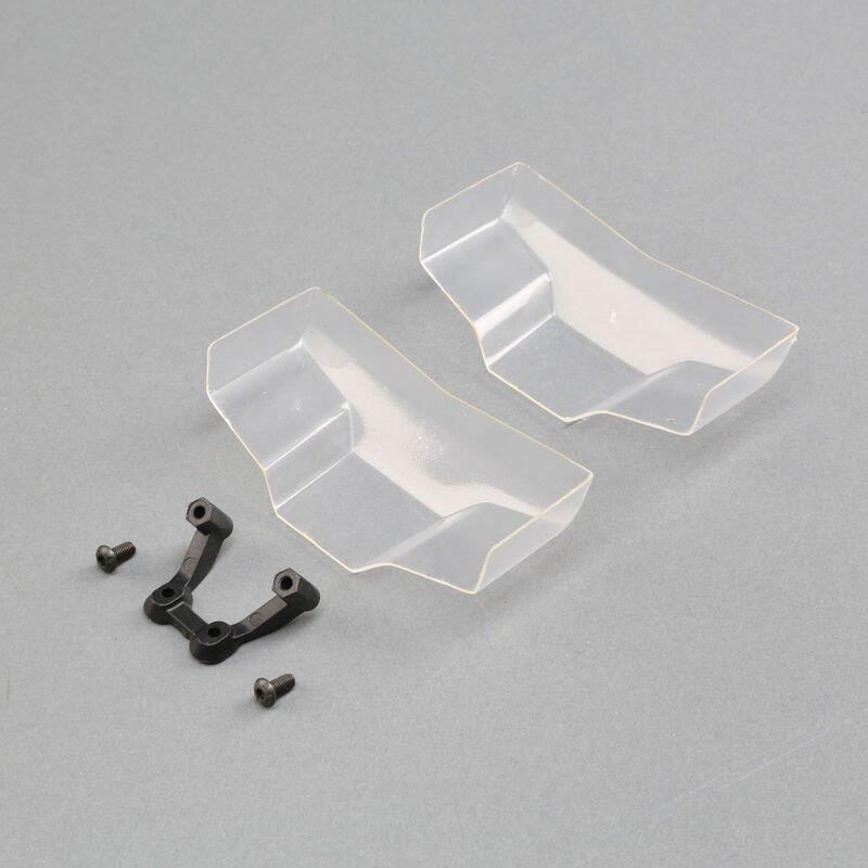 TLR Low Front Wing Clear with Mount (2): 22 5.0