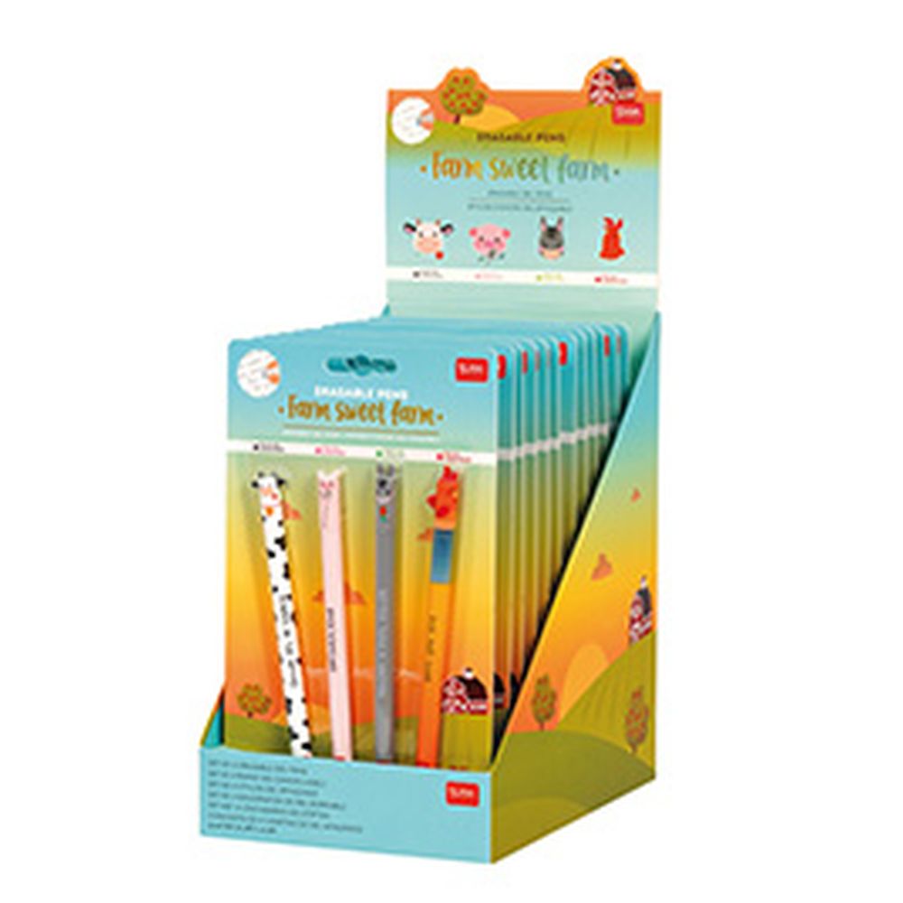 Erasable gel pen, 4-pack, Farm sweet farm, Ko/Gris/Åsna/Tupp - 2