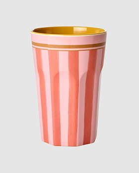 Latte muki Melamiini Riisi Vaaleanpunainen Luomu Raidat