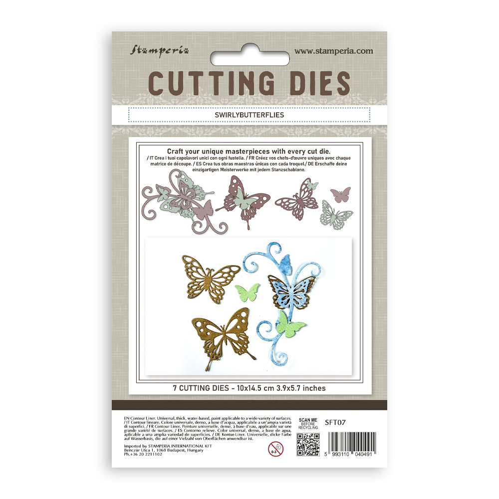 Cutting Dies A6 - Swirly butterflies  - 2