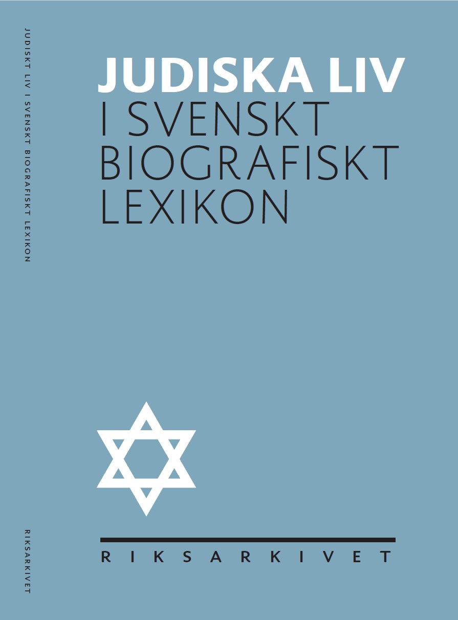 Omslag till boken, blå bakgrund med vit och svart text