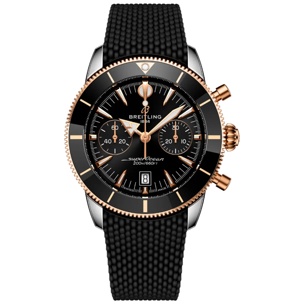 Breitling UB0156H11B1S1 Superocean Heritage Automatic B01 Chronograph 42 svart stål och 18 k rött guld