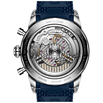 Breitling AB0156161C1S1 Superocean Heritage Automatic B01 Chronograph 42 blå baksida