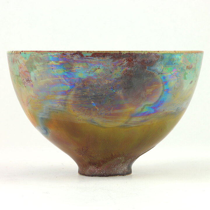 イサク・イサクソン  一点もの  オイリーな結晶釉のボウル  茶碗  (11cm)  2000年代  #8