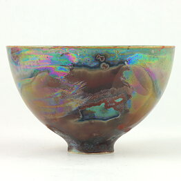 イサク・イサクソン  一点もの  オイリーな結晶釉のボウル  茶碗  (11cm)  2000年代  #8