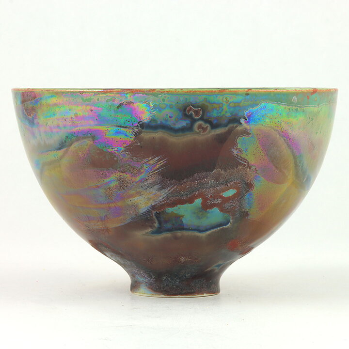 イサク・イサクソン  一点もの  オイリーな結晶釉のボウル  茶碗  (11cm)  2000年代  #8