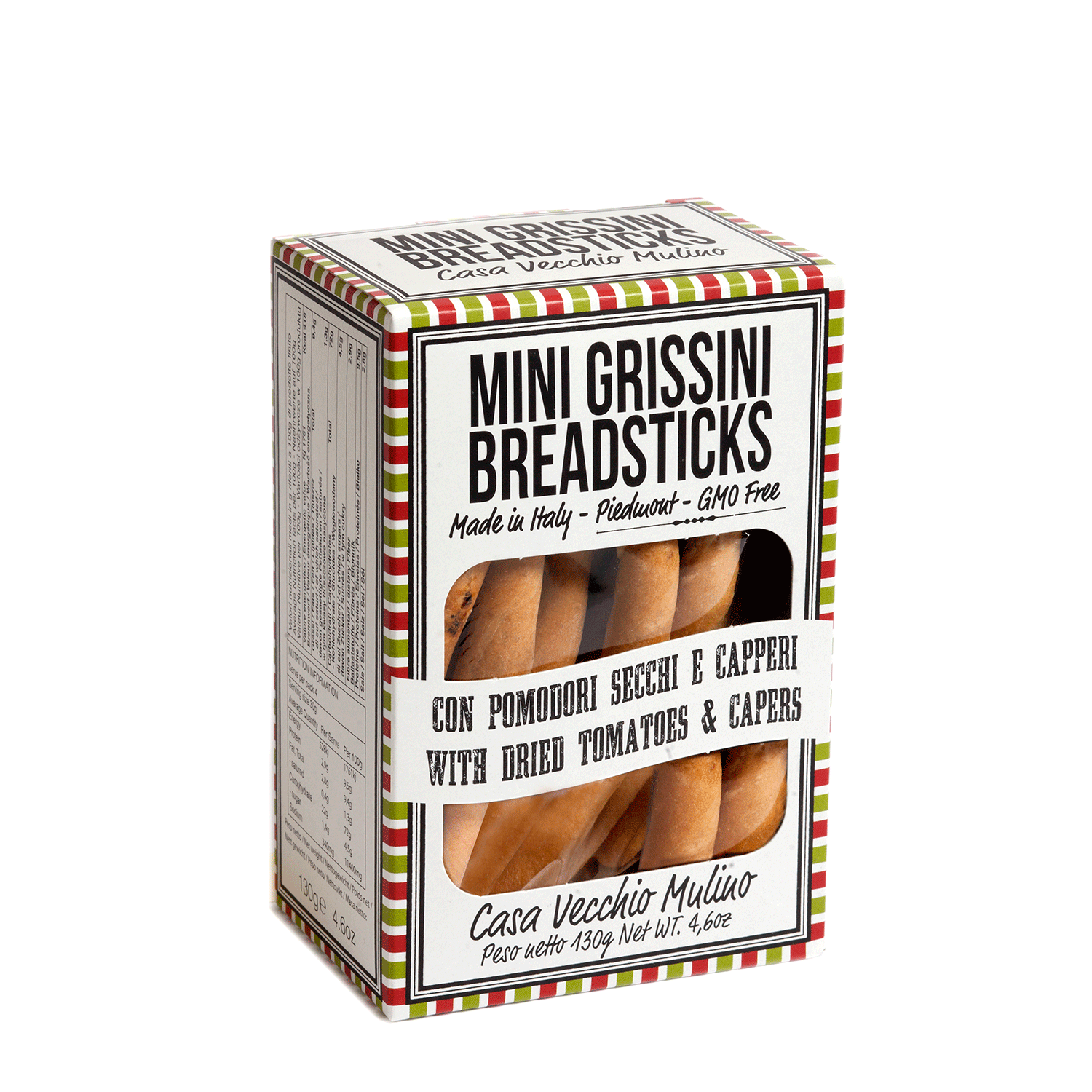 Casa Vecchio Mulino, Minigrissini med Tomat och Kapris - 130g