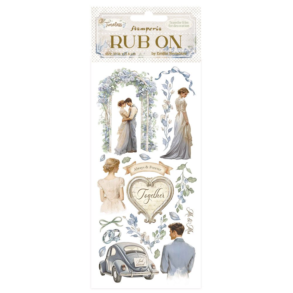Rub-on cm 10,16x21,6 - Timeless wedding 