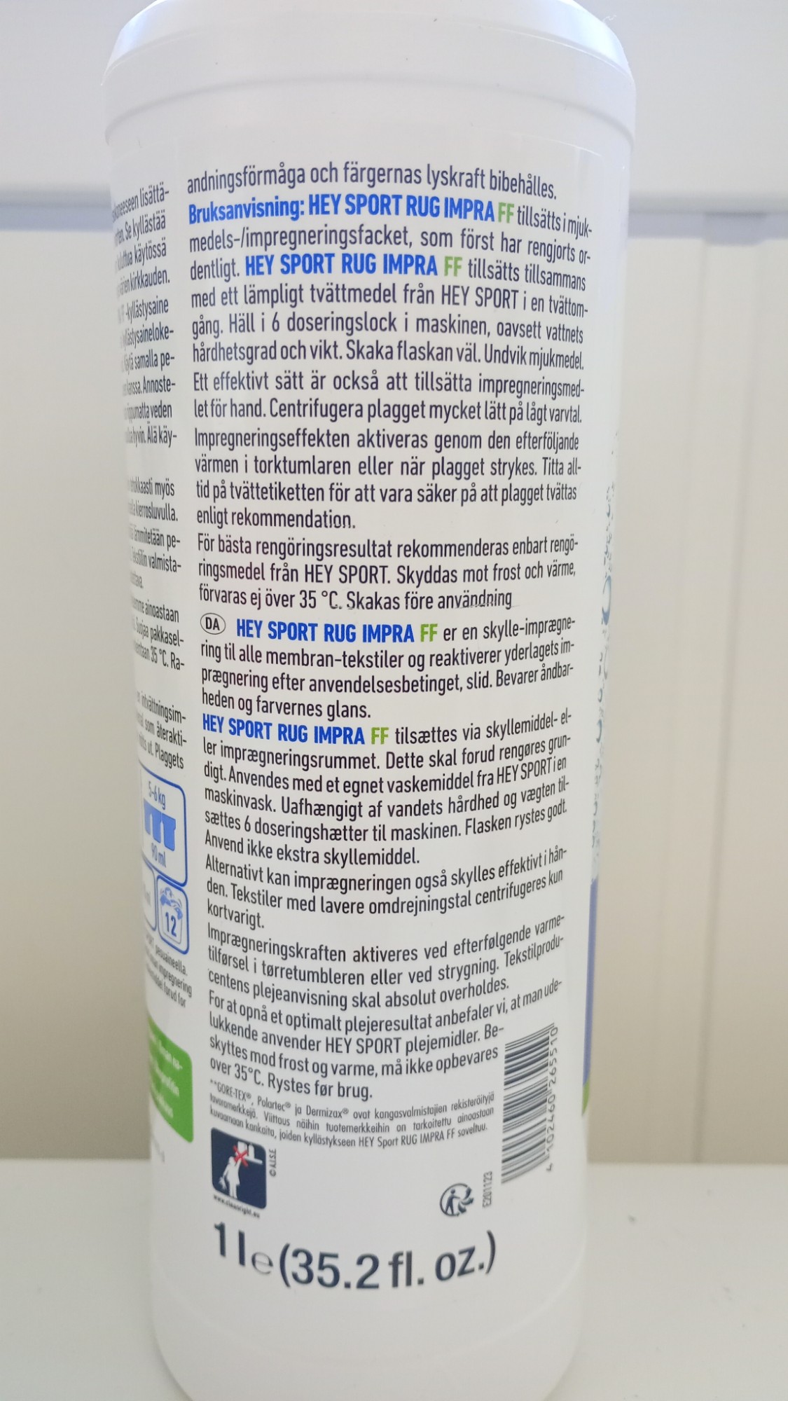 HEY SPORT® dekken Impregnering 1 liter - 3