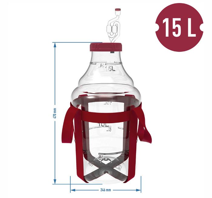 Complete PET fermenter 15 l, with carrier straps - 2