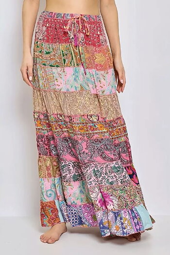 Qnuz -  Patchwork Skirt Raspberry