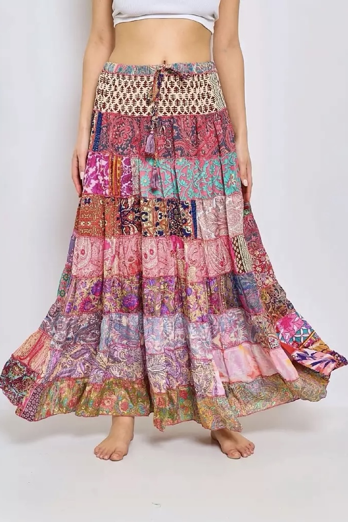 Qnuz -  Patchwork Skirt Raspberry - 6