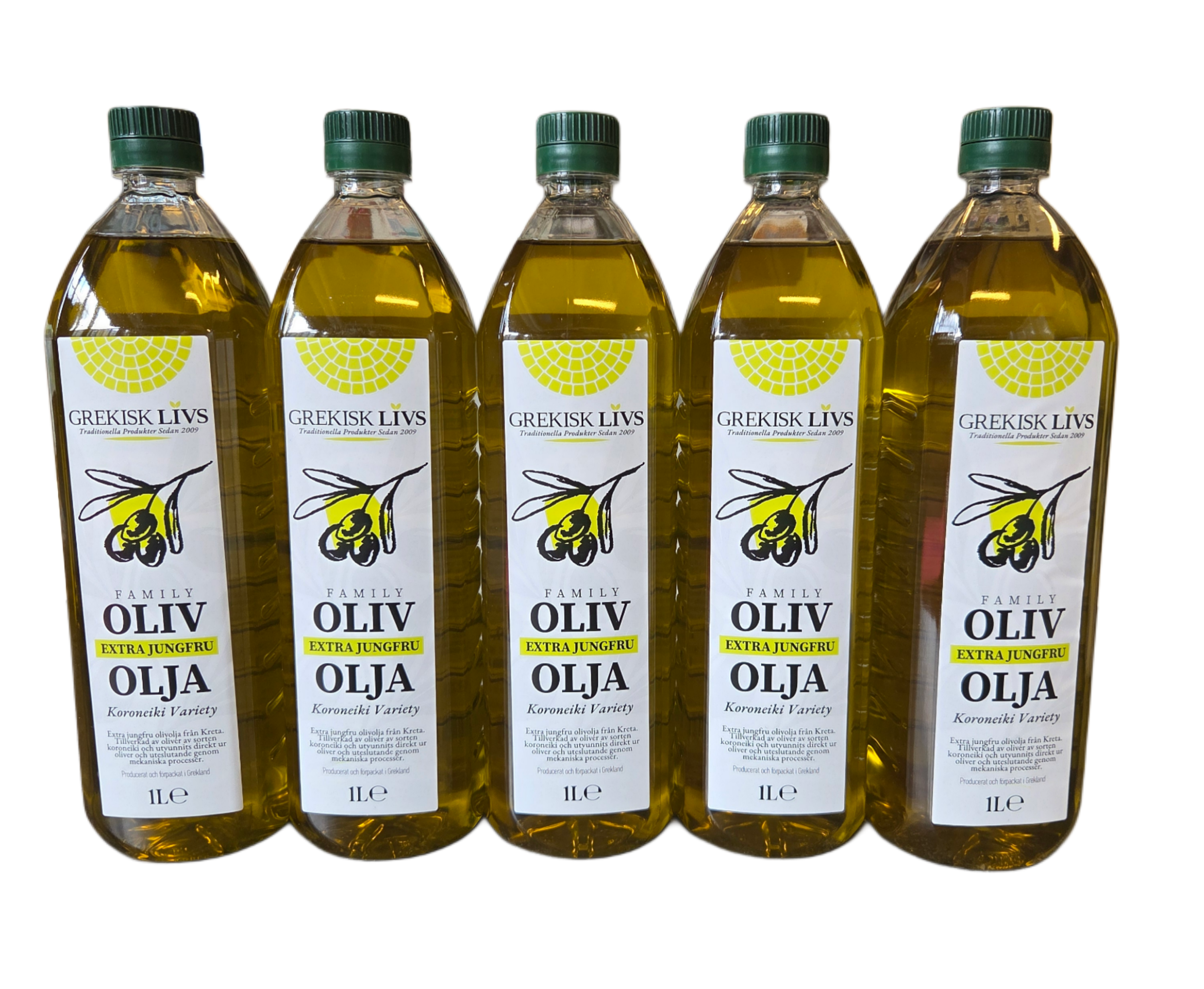 Extra Virgin Olive Oil - Greek Livs Family from Crete - 1 Liter x 5pcs, free shipping