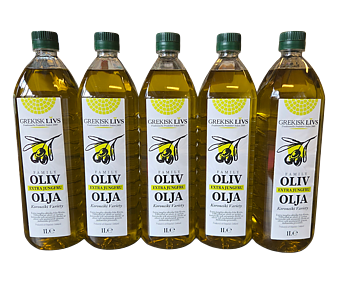 Extra Virgin Olive Oil - Greek Livs Family from Crete - 1 Liter x 5pcs, free shipping
