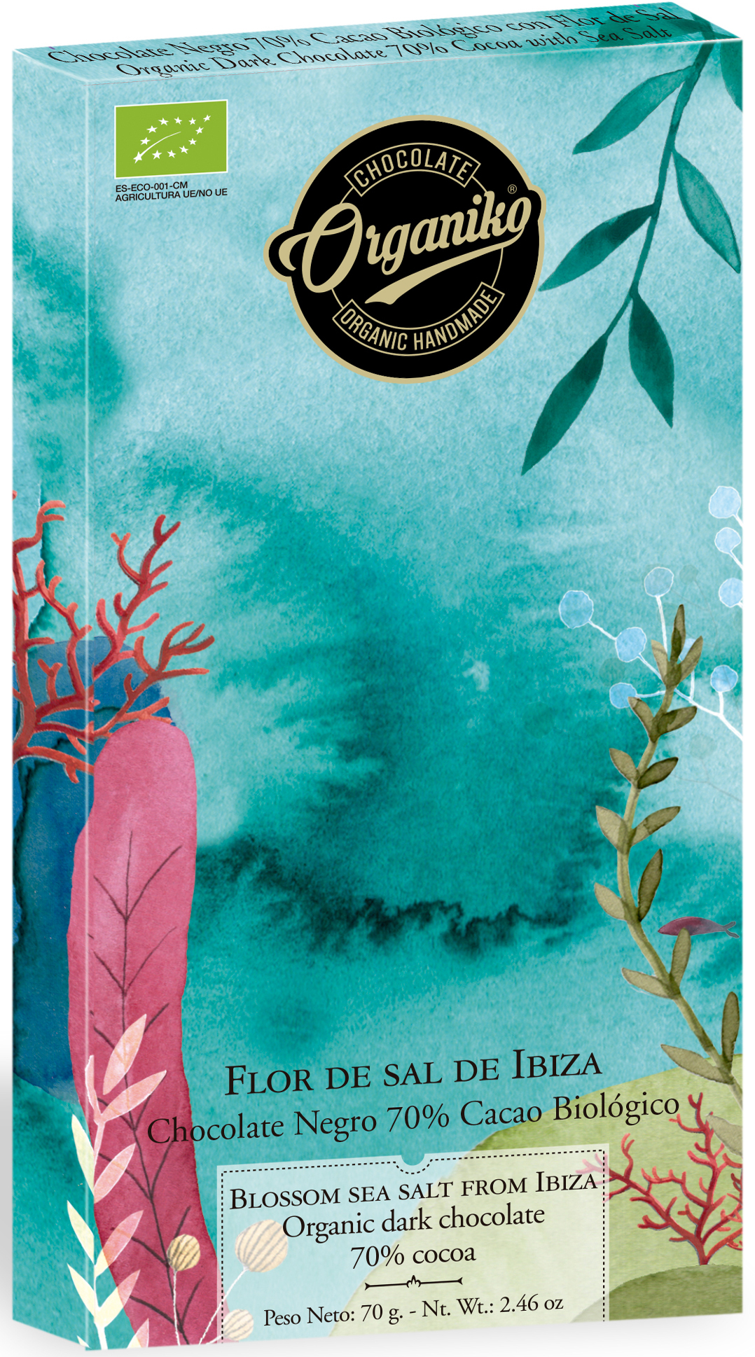 Mörk choklad 70%, Flingsalt Ibiza EKO 